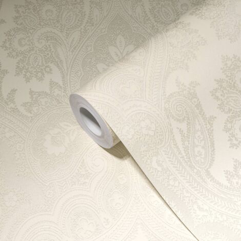 A.S. Création Barocktapete Weiß  10.05 m x 0.53 m  64 cm (gerade)  Vlies  scheuerbeständig  gut lichtbeständig  restlos trocken abziehbar