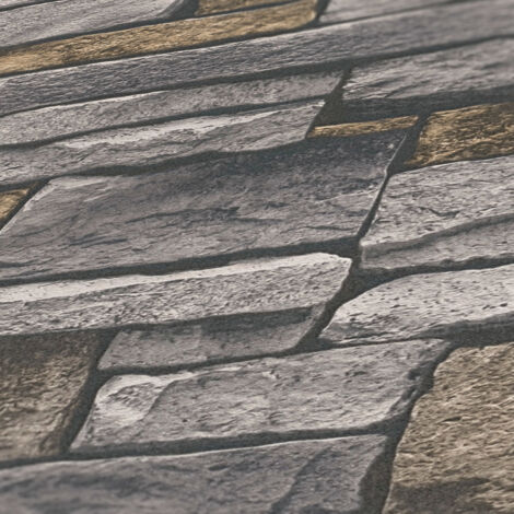 A.S. Creation  Bricks & Stones  388131  Vliestapete  Steinoptik  0.53 x 10.05 m  Grau  Wohnzimmer  Schlafzimmer  Flur  Küche  Esszimmer  Badezimmer  Bad  Arbeitszimmer  Büro  Diele