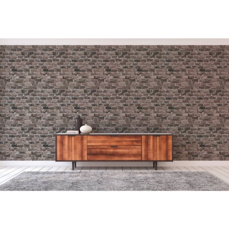 As Creation - A.s. Creation Bricks & Stones 388143 Vliestapete Steinoptik 0.53 X 10.05 M Grau Wohnzimmer Schlafzimmer Flur Küche Esszimmer Badezimmer