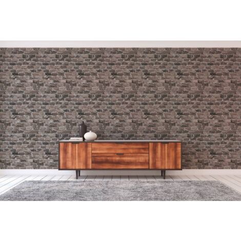 A.S. Creation  Bricks & Stones  388143  Vliestapete  Steinoptik  0.53 x 10.05 m  Grau  Wohnzimmer  Schlafzimmer  Flur  Küche  Esszimmer  Badezimmer  Bad  Arbeitszimmer  Büro  Diele