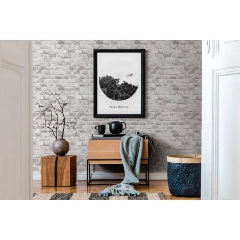 A.S. Creation  Bricks & Stones  388144  Vliestapete  Steinoptik  0.53 x 10.05 m  Hellgrau  Wohnzimmer  Schlafzimmer  Flur  Küche  Esszimmer  Badezimmer  Bad  Arbeitszimmer  Büro  Diele