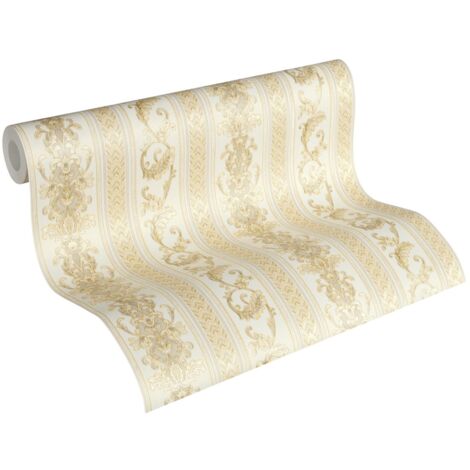 A.S. Creation Concerto 3  335473  Vliestapete Barockoptik  0.53 m x 10.05 m  Cremefarbend