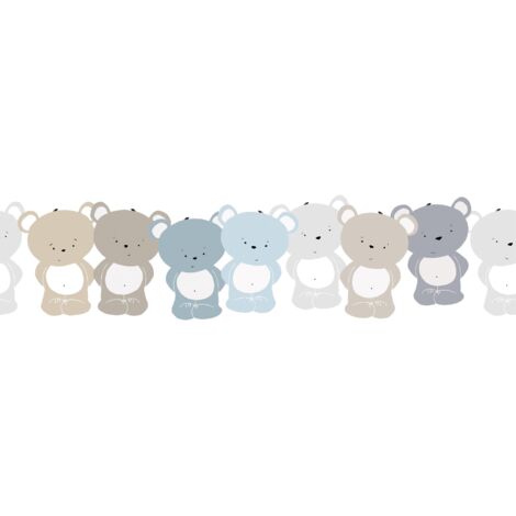 A.S. Création CuteBears blue 403738 Papiertapete Kinderzimmer 5 x 1.55 m Braun Wohnzimmer Schlafzimmer Büro