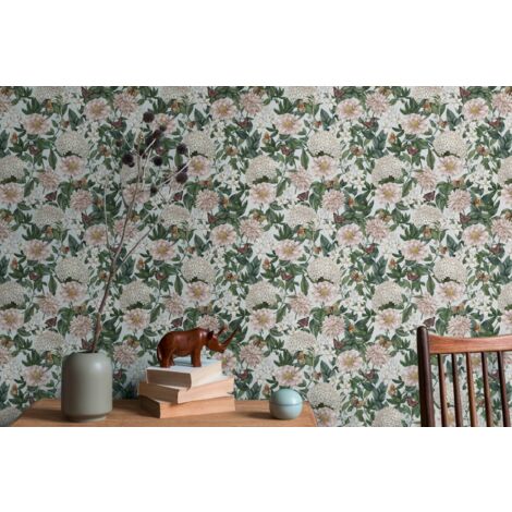 A.S. Création Drawn Into Nat 394264 Vliestapete Blumen / Floral 10.05 x 0.53 m Grau Wohnzimmer Schlafzimmer Büro