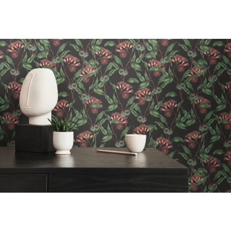 A.S. Création Drawn Into Nat 394301 Vliestapete Bäume / Blätter 10.05 x 0.53 m Schwarz Wohnzimmer Schlafzimmer Büro