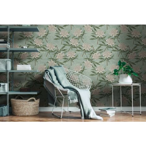 A.S. Création Drawn Into Nat 394322 Vliestapete Blumen / Floral 10.05 x 0.53 m Blau Wohnzimmer Schlafzimmer Büro