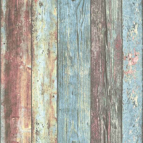 A.S. Creation Elements 307231 Vliestapete Holzoptik 0.53 m x 10.05 m Bunt - Vlies