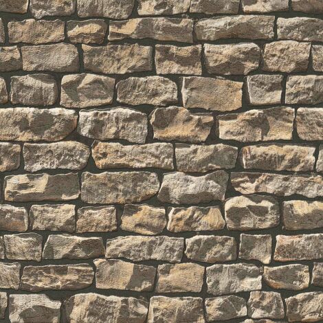 A.S. Creation Elements  907912  Vliestapete Steinoptik  0.53 m x 10.05 m  Braun