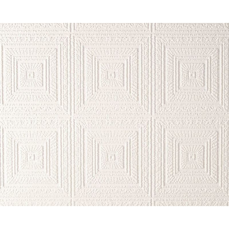 Paintable Wallpaper Big Squares Expanded Textured Vinyl White Luxury As Creation