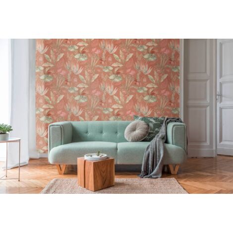 A.S Creation Famous Garden 393482 Vliestapete Blumenoptik 10.05 x 0.53 m Rot Wohnzimmer Schlafzimmer Büro Naturoptik