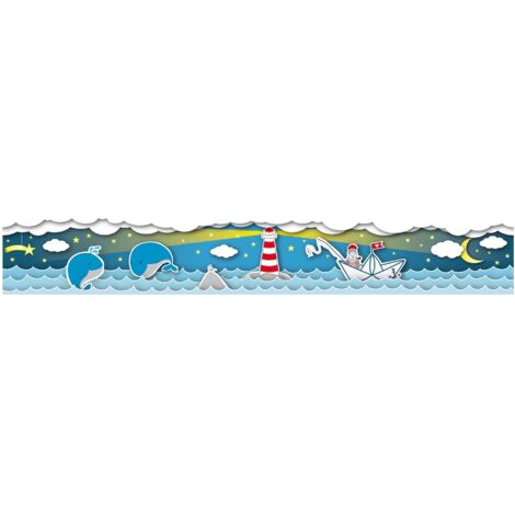 A.S. Création FishingCaptain 403734 Papiertapete Kinderzimmer 5 x 1.55 m Blau Wohnzimmer Schlafzimmer Büro