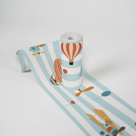 A.S. Création Flying Party 403753 Papiertapete Kinderzimmer 5 x 1.55 m Braun Wohnzimmer Schlafzimmer Büro