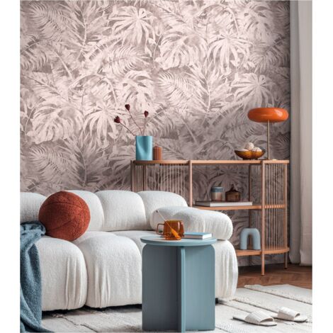 A.S. Creation Fototapete 8.80 x 0.53 m Livingwalls Dschungel Tapete Rosa 791457 Palmen CosmoLiving by Cosmopolitan