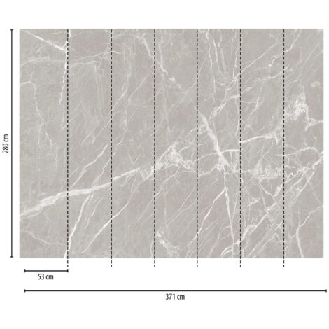 A.S. Creation Fototapete Livingwalls The Wall 382271 Ein Motiv pro Rolle 3.71 x 2.80 m Marmoroptik Grau