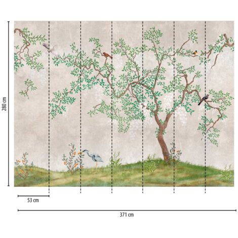 A.S. Creation Fototapete Livingwalls The Wall 382331 Ein Motiv pro Rolle 3.71 x 2.80 m Landhaus Grün