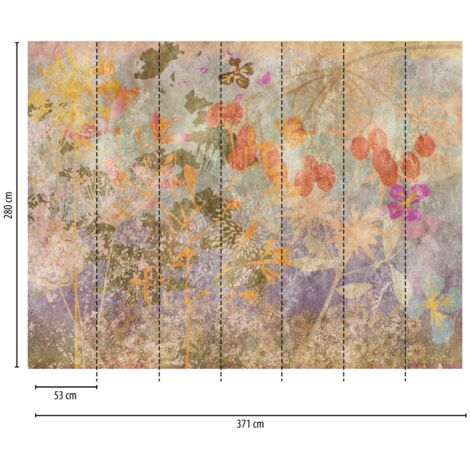 A.S. Creation Fototapete Livingwalls The Wall 382641 Ein Motiv pro Rolle 3.71 x 2.80 m Blumenoptik Bunt