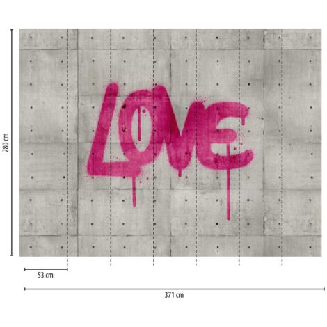 A.S. Creation Fototapete Livingwalls The Wall 382651 Ein Motiv pro Rolle 3.71 x 2.80 m Betonoptik Grau
