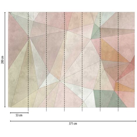 A.S. Creation Fototapete Livingwalls The Wall 382861 Ein Motiv pro Rolle 3.71 x 2.80 m Geometrisch Bunt