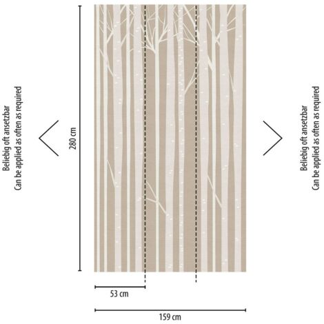 A.S. Creation Fototapete Livingwalls The Wall 382951 Ein Motiv pro Rolle 1.59 x 2.80 m Botanisch Grau
