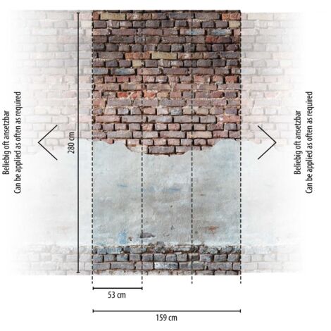 A.S. Creation Fototapete Livingwalls The Wall 383341 Ein Motiv pro Rolle 1.59 x 2.80 m Steinoptik Rot