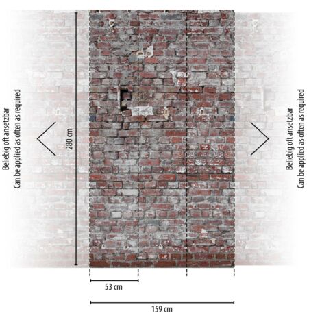A.S. Creation Fototapete Livingwalls The Wall 383371 Ein Motiv pro Rolle 1.59 x 2.80 m Steinoptik Rot