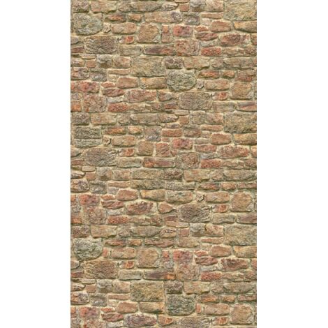 A.S. Creation Fototapete Livingwalls The Wall II 393181 Ein Motiv pro Rolle 2.80 x 1.59 m Steinoptik Orange