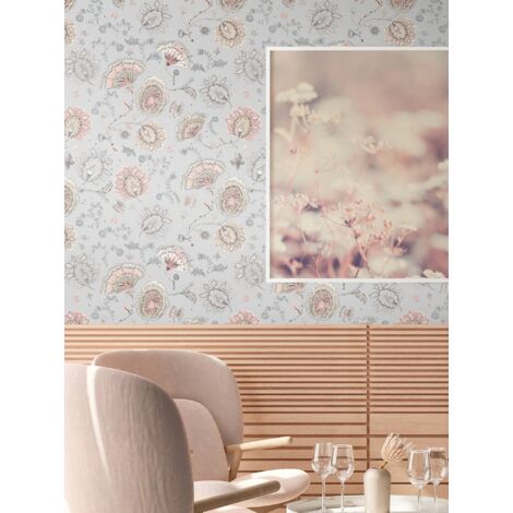 A.S. Creation  House of Turnowsky  388993  Vliestapete  Blumenoptik  10.05 x 0.53 m  Grau  Wohnzimmer  Schlafzimmer  Flur  Küche  Esszimmer  Badezimmer  Bad  Arbeitszimmer  Büro  Diele