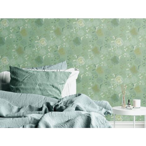 A.S. Creation  House of Turnowsky  389004  Vliestapete  Blumenoptik  10.05 x 0.53 m  Grün  Wohnzimmer  Schlafzimmer  Flur  Küche  Esszimmer  Badezimmer  Bad  Arbeitszimmer  Büro  Diele