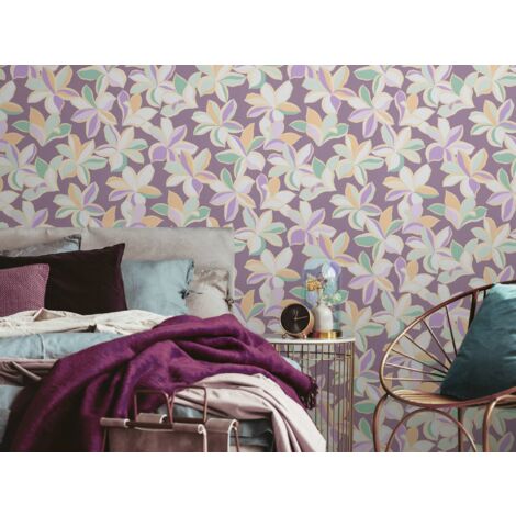 A.S. Creation  House of Turnowsky  389082  Vliestapete  Blumenoptik  10.05 x 0.53 m  Lila   Wohnzimmer  Schlafzimmer  Flur  Küche  Esszimmer  Badezimmer  Arbeitszimmer  Büro  Diele