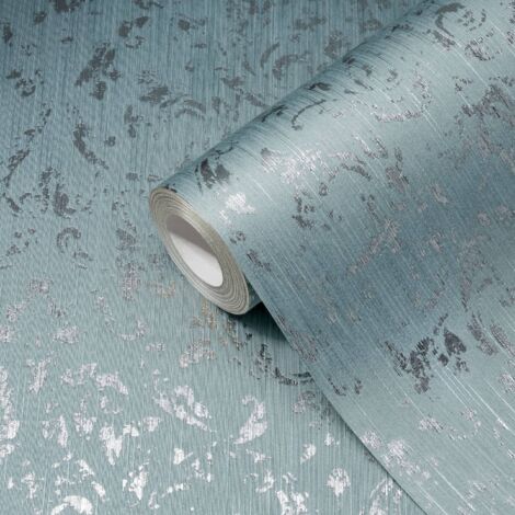 A.S. Creation Metallic Silk  306605  Vliestapete Barock  0.53 m x 10.05 m  Blau