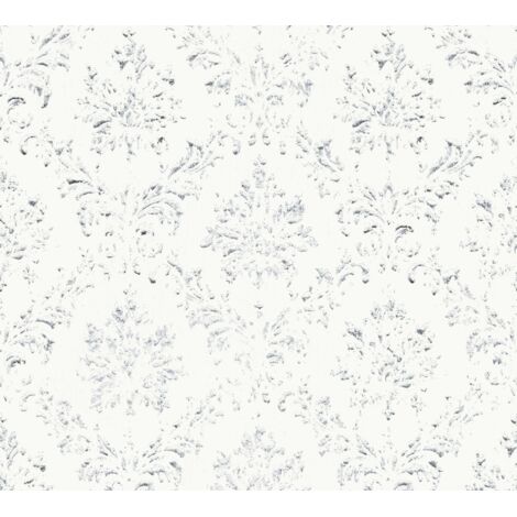 A.S. Creation Metallic Silk  306621  Vliestapete Barock  0.53 m x 10.05 m  Weiß