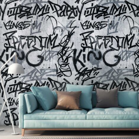 AS Creation  Metropolitan Stories The Wall  Fototapete  Digitaldruck im Urban Stil  Grau  1.59 x 2.80 m  Beton  Tapete für Wohnzimmer - Flur - Büro - Wohnräume