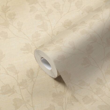 A.S. Creation  Nara  387475  Vliestapete  Blumenoptik  10.05 x 0.53 m  Beige  Wohnzimmer  Schlafzimmer  Flur  Küche  Esszimmer  Badezimmer  Bad  Arbeitszimmer  Büro  Diele
