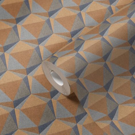 A.S. Creation  Nara  387483  Vliestapete  Geometrisch  10.05 x 0.53 m  Gelb  Wohnzimmer  Schlafzimmer  Flur  Küche  Esszimmer  Badezimmer  Bad  Arbeitszimmer  Büro  Diele
