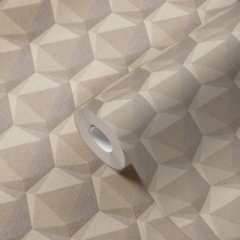 As Creation - A.s. Creation Nara 387485 Vliestapete Geometrisch 10.05 X 0.53 M Beige Wohnzimmer Schlafzimmer Flur Küche Esszimmer Badezimmer Bad