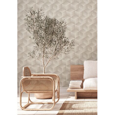 A.S. Creation  Natural Living  385061  Vliestapete  3D Optik  10.05 x 0.53 m  Grau  Wohnzimmer  Schlafzimmer  Flur  Küche  Esszimmer  Badezimmer  Bad  Arbeitszimmer  Büro  Diele