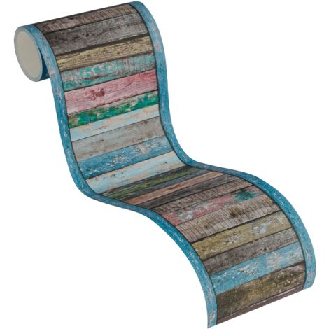 A.S. Creation Only Borders 10  368601  Papiertapete Holzoptik  0.13 m x 5 m  Blau