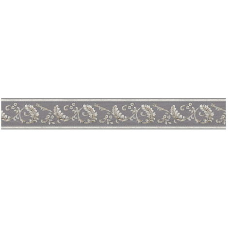 A.S. Creation Only Borders 10  369144  Vliestapete selbstklebend Barockoptik  0.08 m x 5 m  Grau