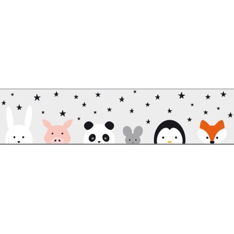 A.S. Creation  Only Borders 11  403732  Papierbordüre  Kinderzimmer  5.00 x 0.155 m  Grau  Tapete