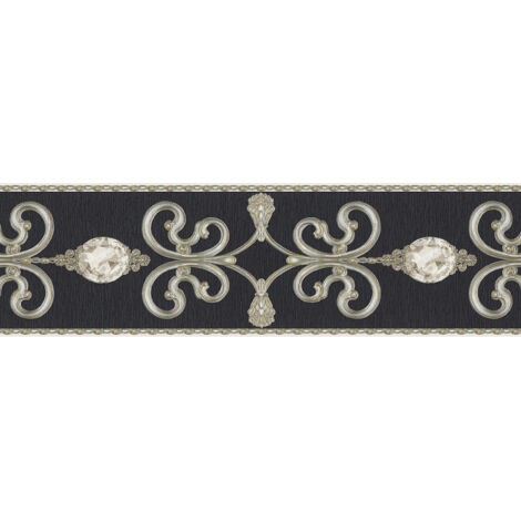 A.S. Creation Only Borders  369161  Papiertapete Barockoptik  0.15 m x 5 m  Schwarz