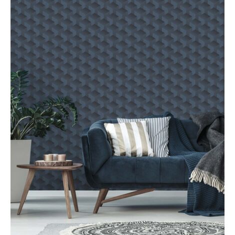 A.S. Creation  Premium Wall 2  389634  Vliestapete  Grafisch  10.05 x 0.53 m  Blau  Wohnzimmer  Schlafzimmer  Flur  Küche  Esszimmer  Badezimmer  Bad  Arbeitszimmer  Büro  Diele