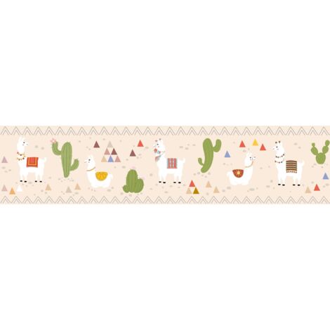 A.S. Création Relaxed Lamas 403728 Papiertapete Kinderzimmer 5 x 1.55 m Beige Wohnzimmer Schlafzimmer Büro