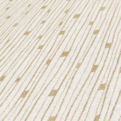 A.S. Creation  The BOS  388223  Vliestapete  Streifenoptik  0.53 x 10.05 m  Creme  Wohnzimmer  Schlafzimmer  Flur  Küche  Esszimmer  Badezimmer  Bad  Arbeitszimmer  Büro  Diele