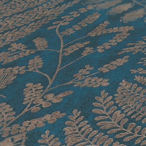 A.S. Creation  The BOS  388304  Vliestapete  Blumenoptik  0.53 x 10.05 m  Blau  Wohnzimmer  Schlafzimmer  Flur  Küche  Esszimmer  Badezimmer  Bad  Arbeitszimmer  Büro  Diele
