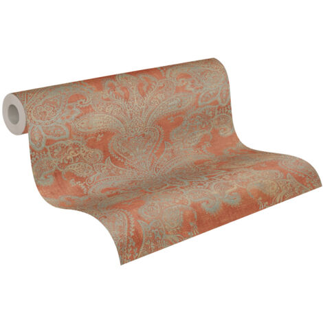 A.S. Creation  Travel Styles  391192  Vliestapete  Barock  10.05 x 0.53 m  Orange  Wohnzimmer  Flur  Büro  Küche  Wohnräume