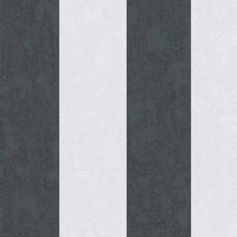 AS Creation Vertical Stripes Black Grey Wallpaper Paste The Wall Vinyl