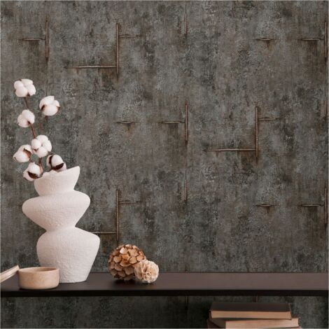 A.S. Creation Vliestapete 10.05 x 0.53 m Livingwalls Beton Tapete Schwarz 790855 Industrial CosmoLiving by Cosmopolitan