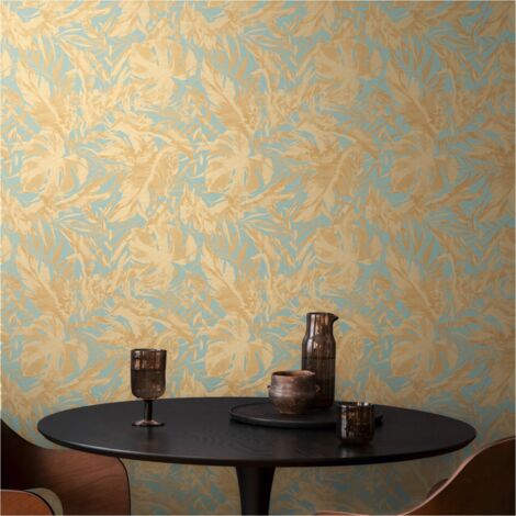 A.S. Creation Vliestapete 10.05 x 0.53 m Livingwalls Dschungel Tapete Blau 790632 Palmen CosmoLiving by Cosmopolitan