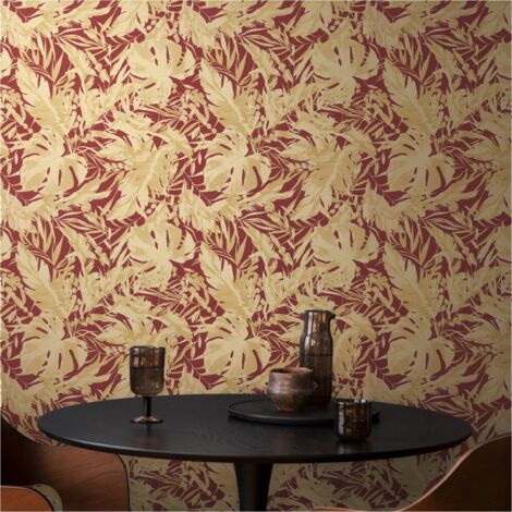 A.S. Creation Vliestapete 10.05 x 0.53 m Livingwalls Dschungel Tapete Rot 790635 Palmen CosmoLiving by Cosmopolitan