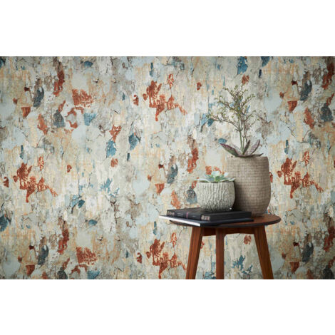 Papier peint vinyle intissé motifs industriels – Effet métallique rouille – Lessivable et brossable – Dimensions 53cm x 10,05m – A.S. Creations